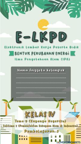 Evaluasi Peserta Didik, Kelas IV Tema 9, Subtema 2, Perubahan Energi