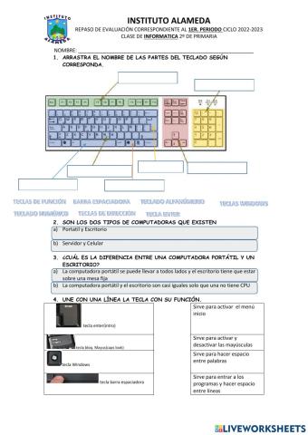 repaso evaluación 2 primaria 