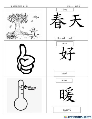 Mon Sheong Chinese School C2 l11 flash card