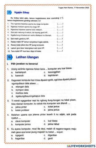 Ulangan Harian Bahasa Sunda