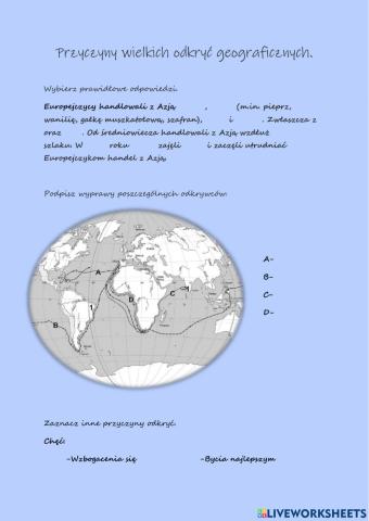 Przyczyny Wielkich Odkryć Geograficznych