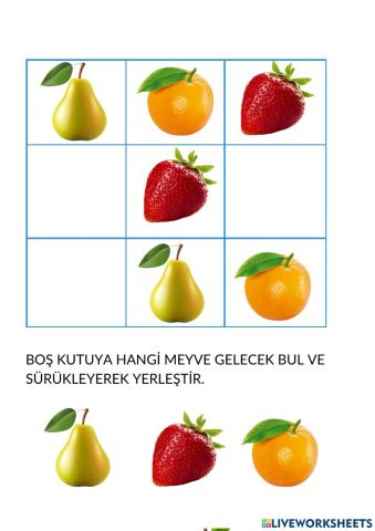 Meyvelerle sudoku