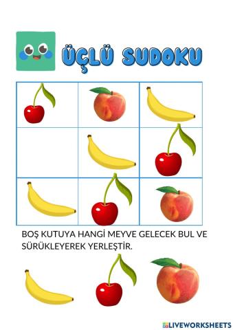 Meyvelerle sudoku