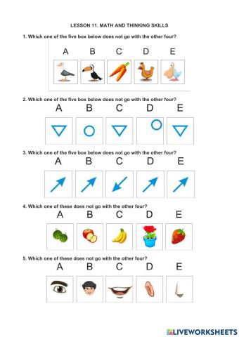 Lesson 11: math and thinking skills