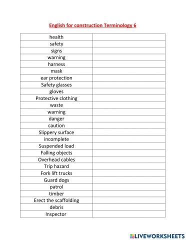 Unit 6 Terms Revision