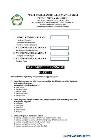 Soal ekonomi pc lat-2