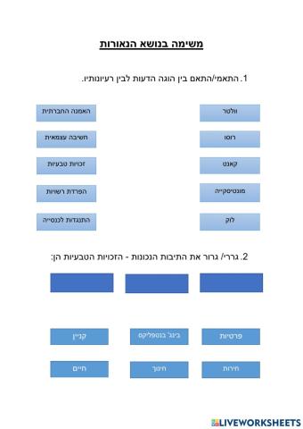 דף עבודה בנושא הנאורות