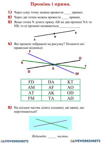 Промінь. Пряма