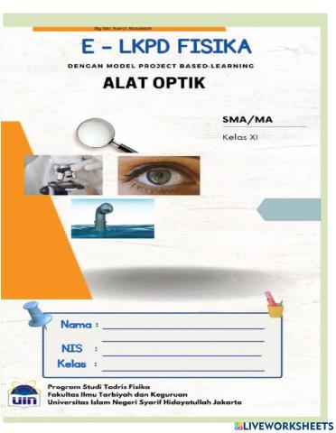 E - LKPD Materi Alat Optik Fisika