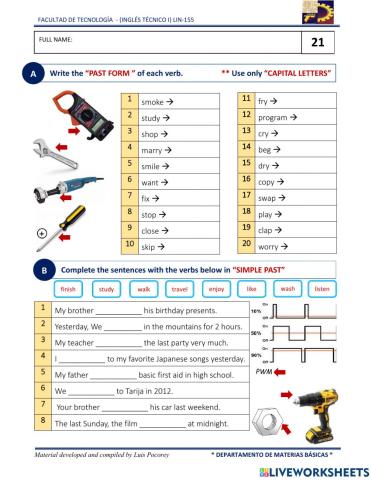 Simple Past-Regular Verbs 1