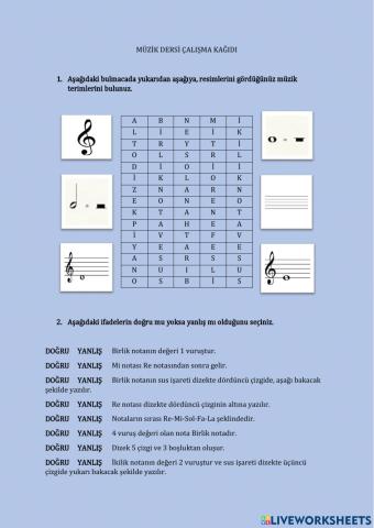 Re ve Mi Notası - Birlik ve İkilik Nota Değerleri