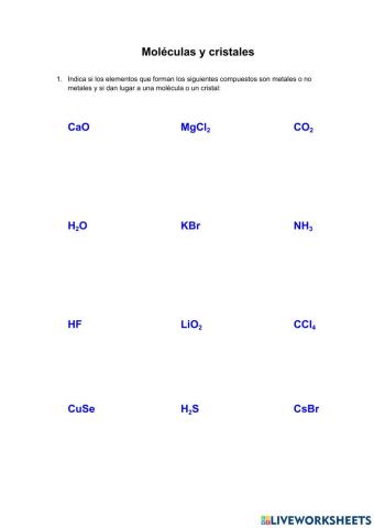 Moléculas y cristales