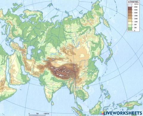 Mapa asia en gallego