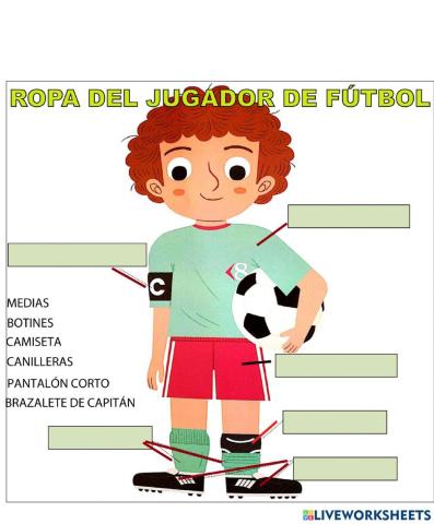 Ropa del jugador de fûtbol