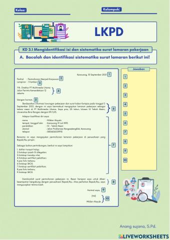 LKPD Surat Lamaran Pekerjaan KD 3.1