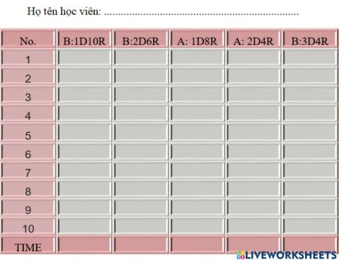 PHIẾU NHÌN TÍNH CB.W8