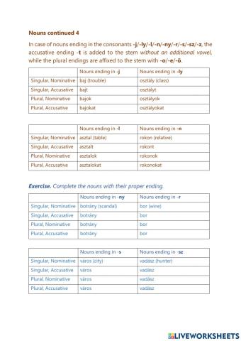 Noun endings 4