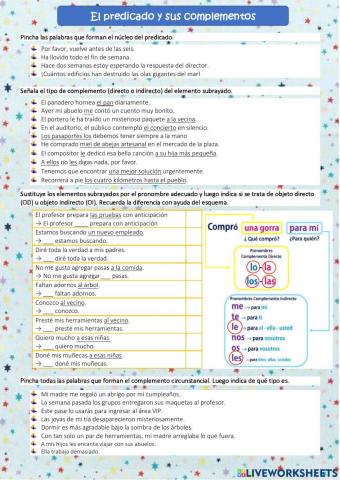 El predicado y sus complementos