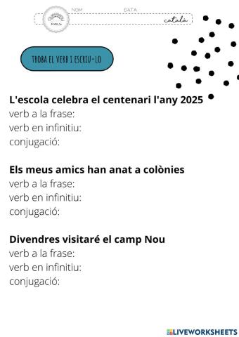 Localitzar verbs a la frase