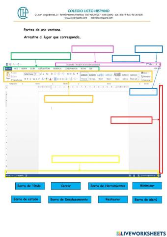 Partes de una ventana en Windows