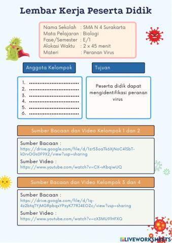 LKPD Peranan Virus Fase E9 (PPL PPG Prajabatan 2022)