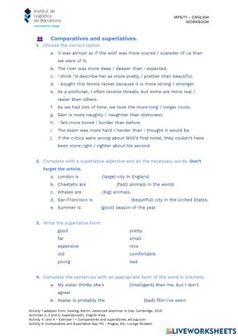 U.2. Grammar - Comparatives and Superlatives.