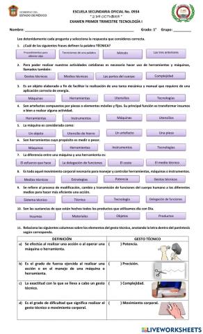 Primer Examen Parcial Tecnología 1°