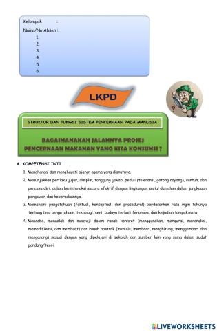 Lkpd sistem pencernaan manusia