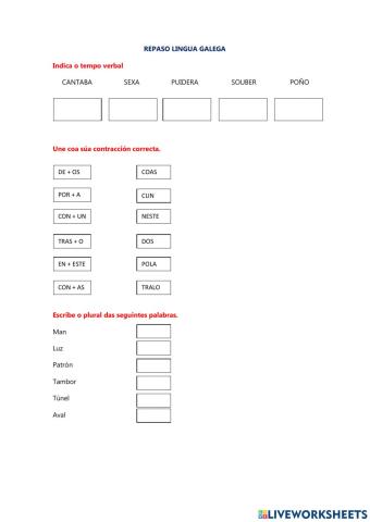 Repaso lingua galega