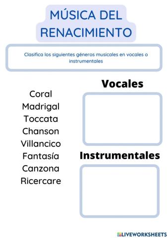 Géneros musicales del Renacimiento