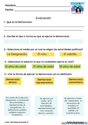 Democracia y sus autoridades