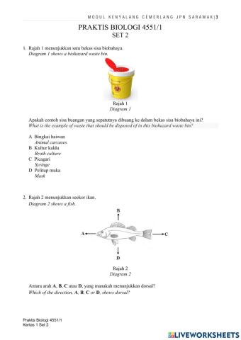 Biologi kertas 1