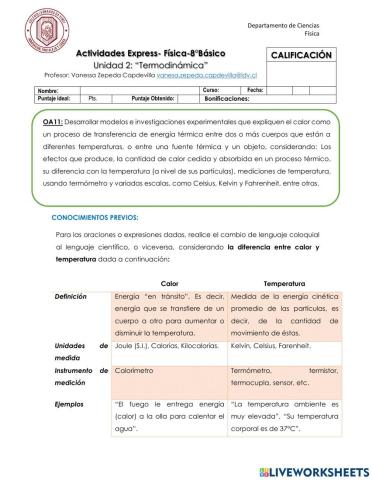 Calor v-s temperatura