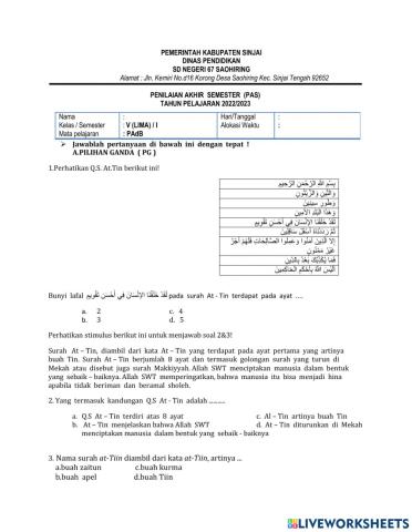 Penilaian akhir semester