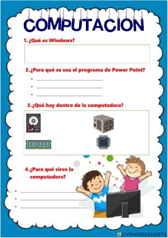 Examen de computo 5to primaria