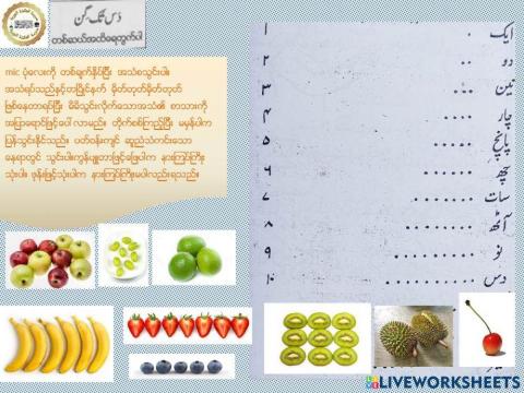 Counting 1 to 10 in Urdu