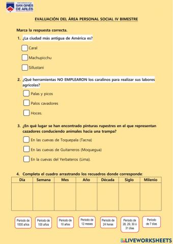 Evaluación de Personal Social -tercer grado