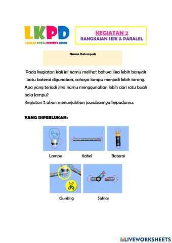 Kegiatan 2 rangkaian seri & paralel