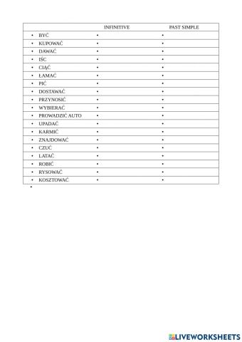 Irregular verbs