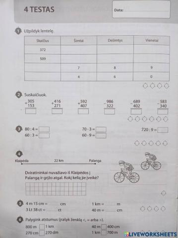 Matematikos testas 4