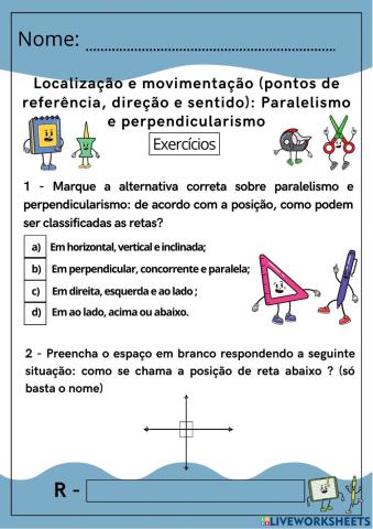 Retas perpendiculares e paralelas