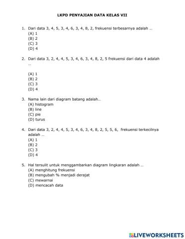 LKPD Penyajian Data Kelas VII