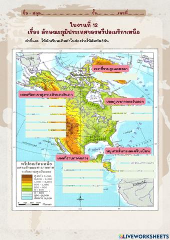 ลักษณะภูมิประเทศของทวีปอเมริกาเหนือ