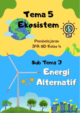 Media Pembelajaran Energi Alternatif Kelas 4 SD Tema 3