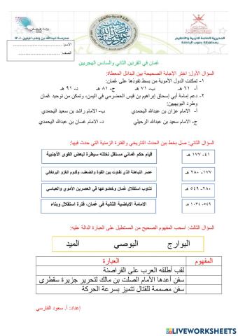 عمان بين القرنين الثاني والسادس الهجريين