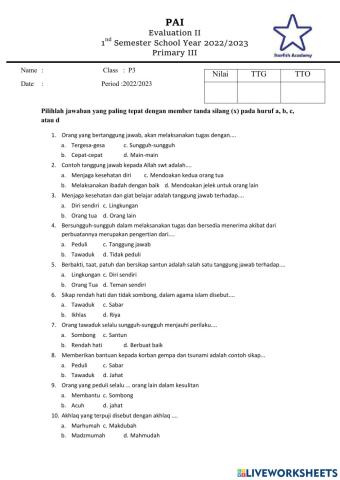 PAI P3 Evaluation 2 semester 1