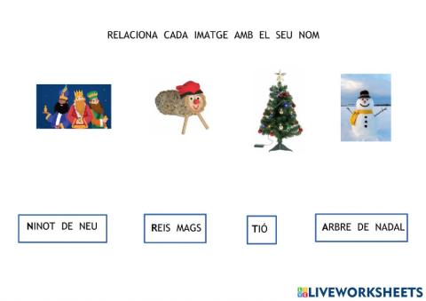 Relaciona dibuix i imatge de nadal