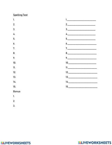 12-9 spelling test