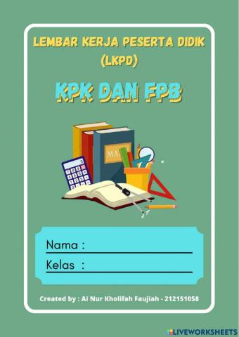 Lkpd materi kpk dan fpb