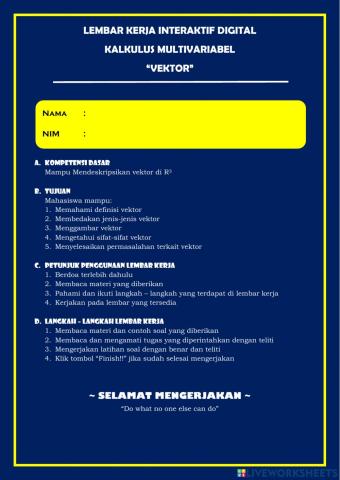 Lembar Kerja Interaktif Materi Vektor